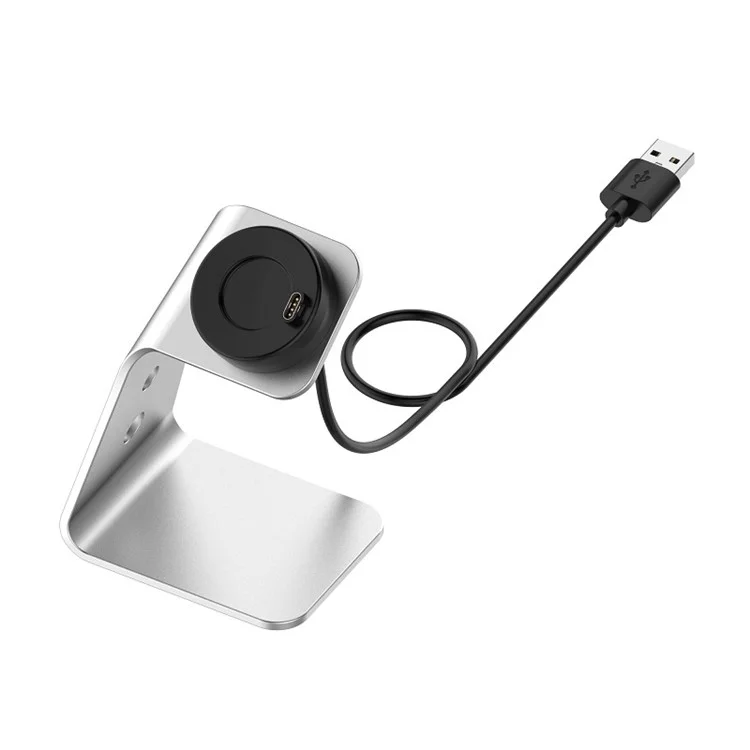 For Garmin Venu 3 / Venu 3S / Vivoactiv 5 Watch Charger Stand Aluminium Alloy Charging Dock with Data Function - Right Port / Silver