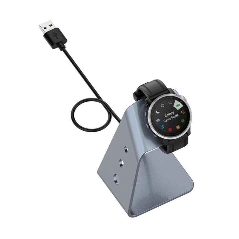 For Garmin Venu 3 / Venu 3S / Vivoactiv 5 Watch Charger Stand Aluminium Alloy Charging Dock with Data Function - Right Port / Grey