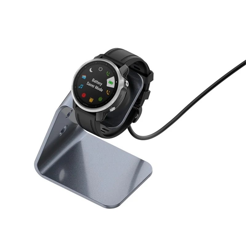For Garmin Venu 3 / Venu 3S / Vivoactiv 5 Watch Charger Stand Aluminium Alloy Charging Dock with Data Function - Right Port / Grey