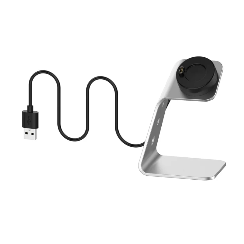 For Garmin Venu 3 / Venu 3S / Vivoactiv 5 Watch Charger Stand Aluminium Alloy Charging Dock with Data Function - Left Port / Silver