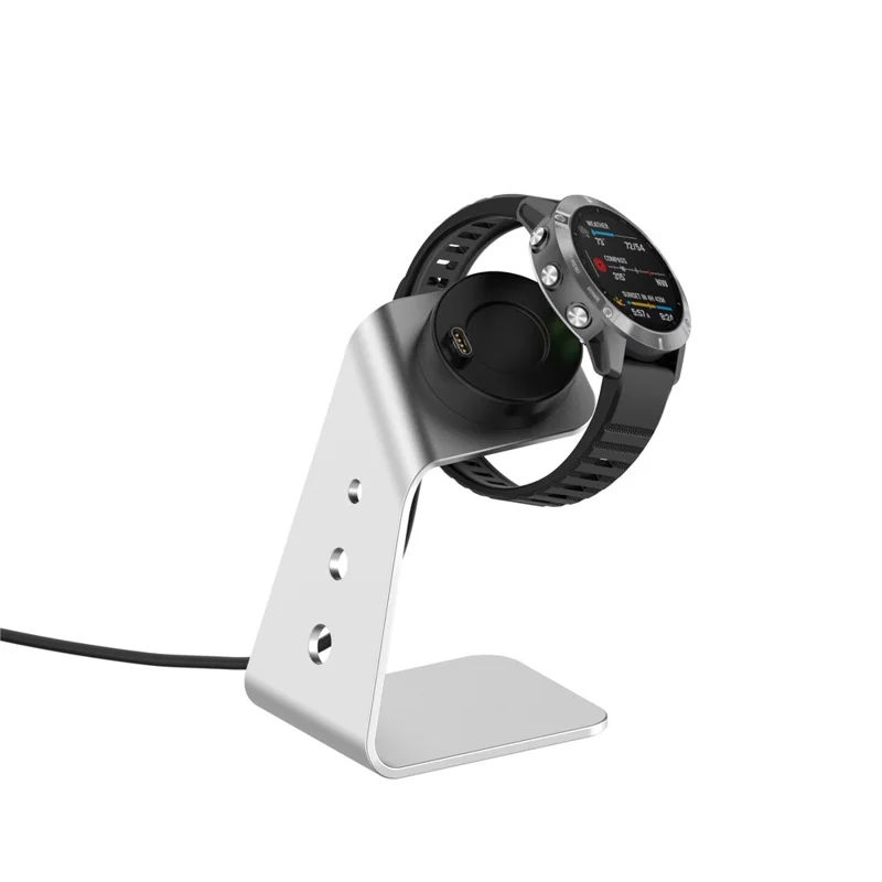 For Garmin Venu 3 / Venu 3S / Vivoactiv 5 Watch Charger Stand Aluminium Alloy Charging Dock with Data Function - Left Port / Silver