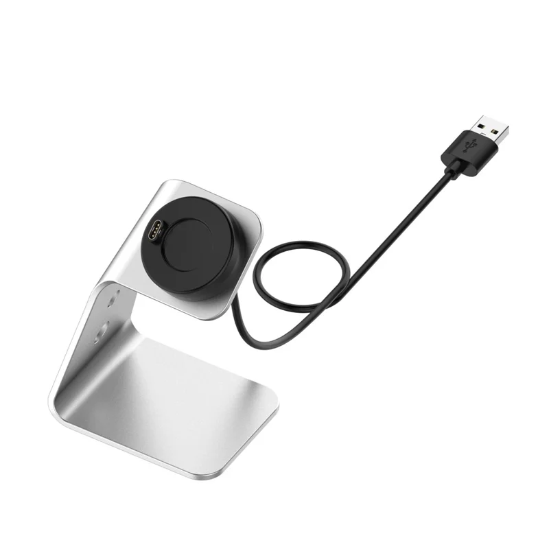 For Garmin Venu 3 / Venu 3S / Vivoactiv 5 Watch Charger Stand Aluminium Alloy Charging Dock with Data Function - Left Port / Silver