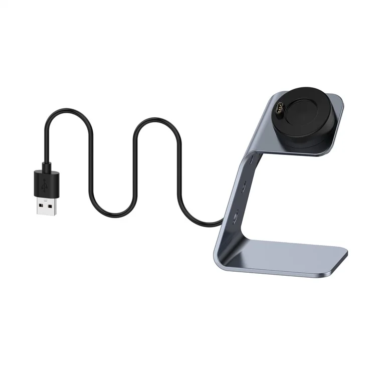 For Garmin Venu 3 / Venu 3S / Vivoactiv 5 Watch Charger Stand Aluminium Alloy Charging Dock with Data Function - Left Port / Grey