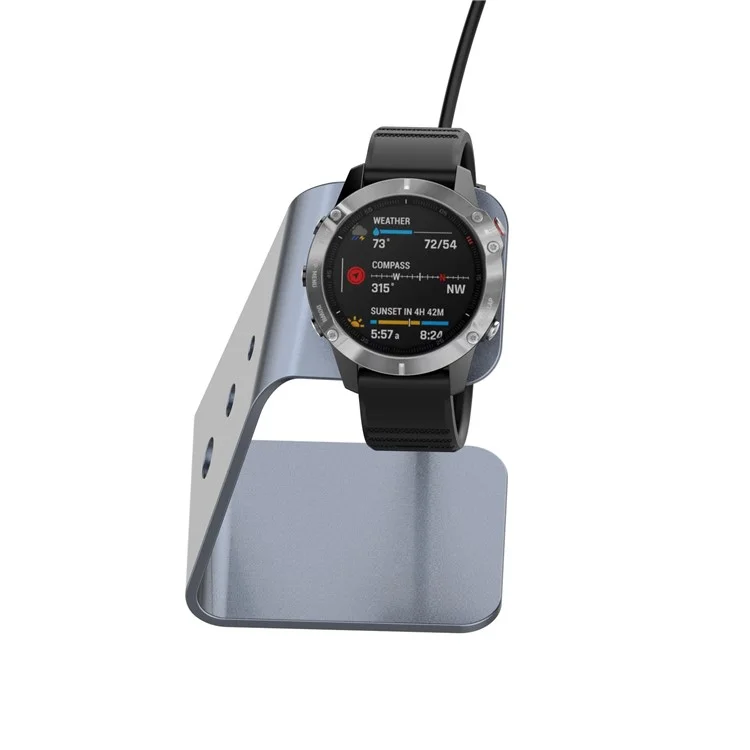 For Garmin Venu 3 / Venu 3S / Vivoactiv 5 Watch Charger Stand Aluminium Alloy Charging Dock with Data Function - Left Port / Grey