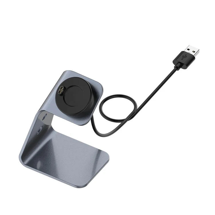 For Garmin Venu 3 / Venu 3S / Vivoactiv 5 Watch Charger Stand Aluminium Alloy Charging Dock with Data Function - Left Port / Grey