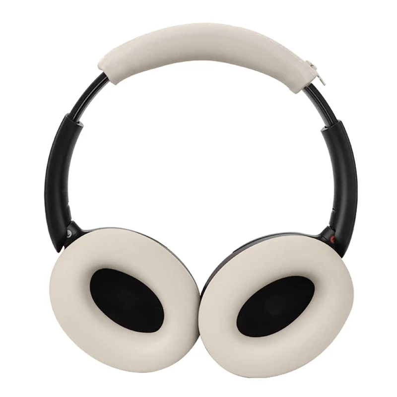 For Sony WH-XB910N Headphone Head Beam + Earpad Covers Set Silicone Protective Sleeve - Beige