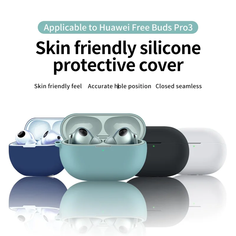 Para Huawei FreeBuds Pro 3 Funda de Silicona Anti-caída Funda para Auricular con Mosquetón - Blanco