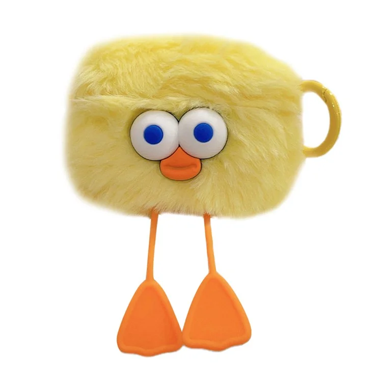 Für Apple AirPods 3 Ohrhörer Plüsch-Case Cartoon-Ente Bluetooth-Ohrhörer-Cover mit Ringverschluss - Entenfüße