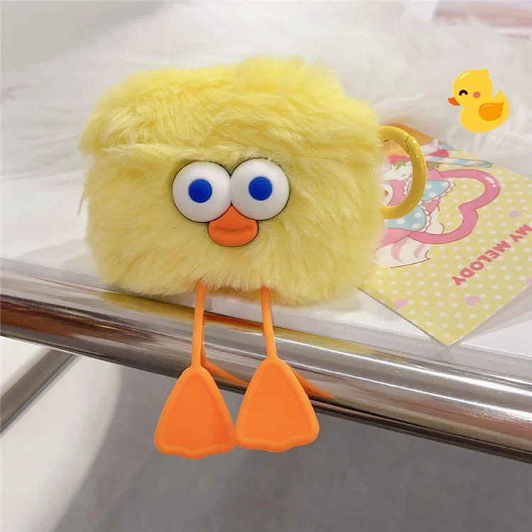 Für Apple AirPods 3 Ohrhörer Plüsch-Case Cartoon-Ente Bluetooth-Ohrhörer-Cover mit Ringverschluss - Entenfüße