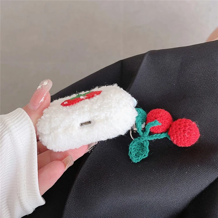 Cherry Plush Earphone Case für Apple AirPods Pro Earbud Schutzhülle mit Anhänger
