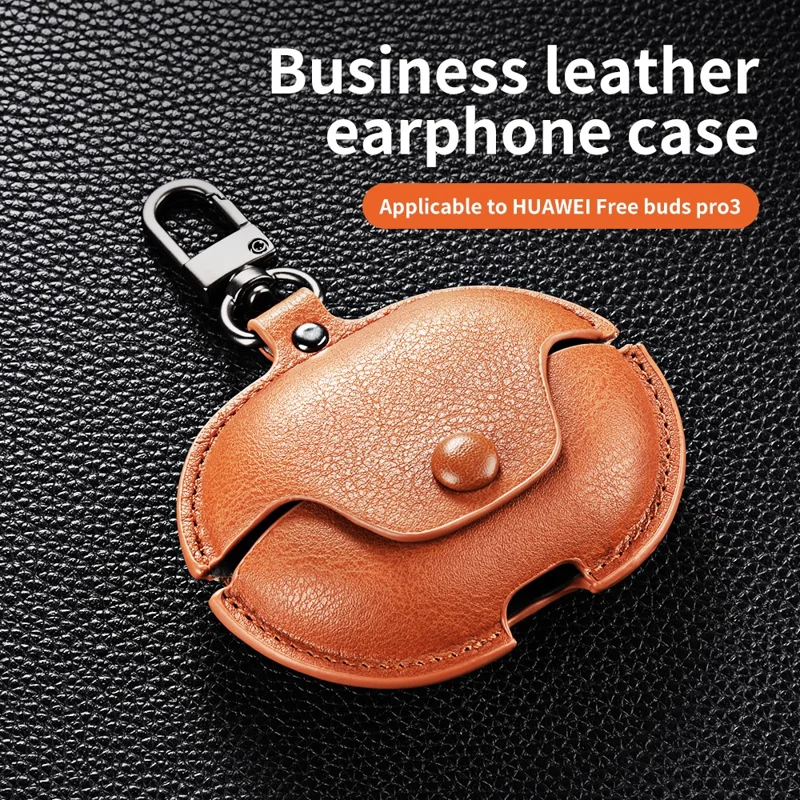 For Huawei FreeBuds Pro 4 / FreeBuds Pro 3 Charging Case Cover Anti-Drop Bluetooth-compatible Headset PU leather Cover - Black