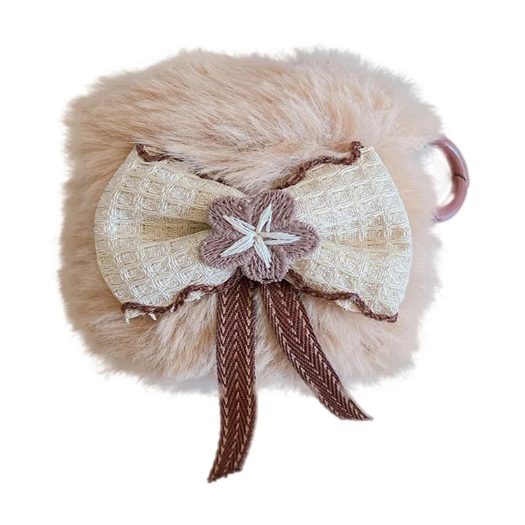 Per AirPods Pro 2 Lovely Bowknot Decor Bluetooth Earphone Case Soft Plush Protective Cover