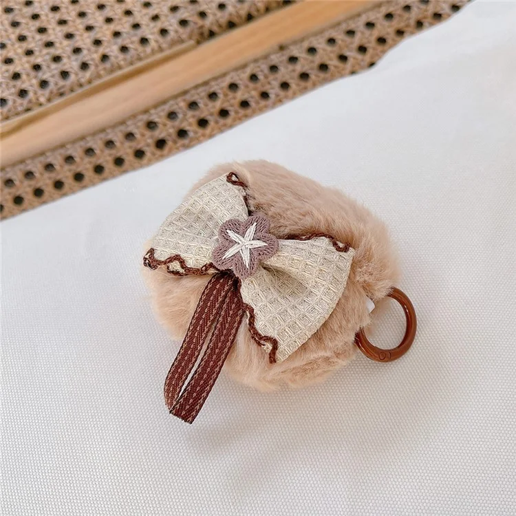 Per AirPods Pro 2 Lovely Bowknot Decor Bluetooth Earphone Case Soft Plush Protective Cover