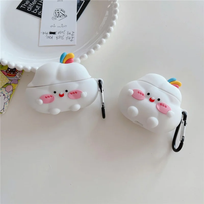 Silicone Case for AirPods with Charging Case (2016) / (2019) / AirPods with Wireless Charging Case (2019) Cloud Design Earphone Cover