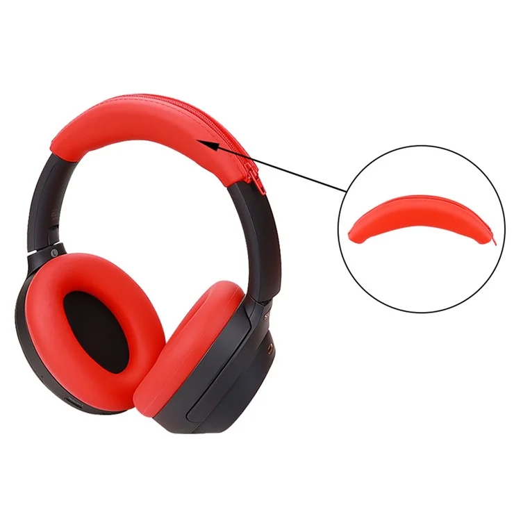 For Sony WH-1000XM3 / XM4 Headphone Head Beam Cover Soft Silicone Protective Head Beam Sleeve - Red