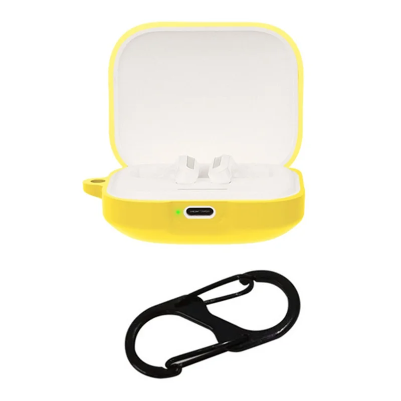 Bluetooth-compatible Earphone Sleeve for Xiaomi Redmi Buds 5 Headphone Charging Bin Cover Silicone Case with Buckle - Yellow