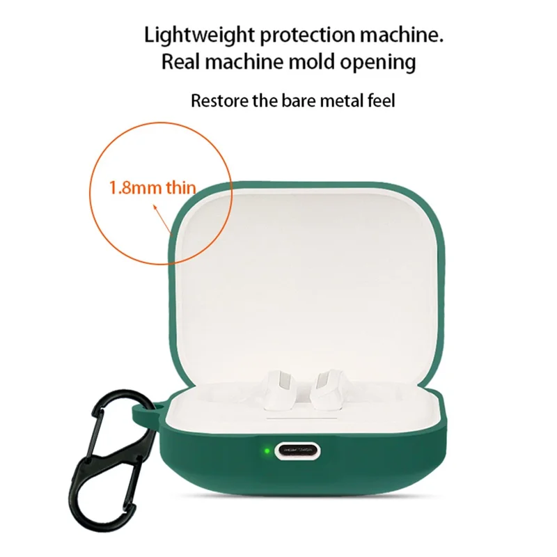 Bluetooth-compatible Earphone Sleeve for Xiaomi Redmi Buds 5 Headphone Charging Bin Cover Silicone Case with Buckle - Yellow