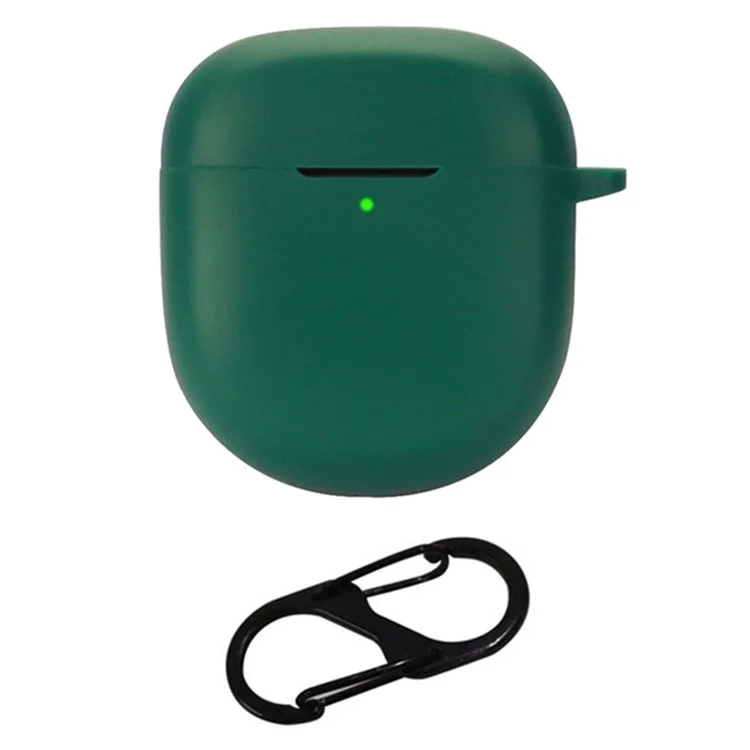 For Bose QuietComfort Ultra Silicone Case Full Protective Earphone Cover with Carabiner - Blackish Green