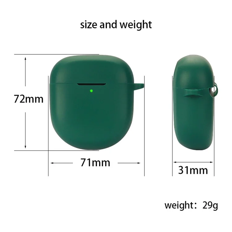For Bose QuietComfort Ultra Silicone Case Full Protective Earphone Cover with Carabiner - Blackish Green