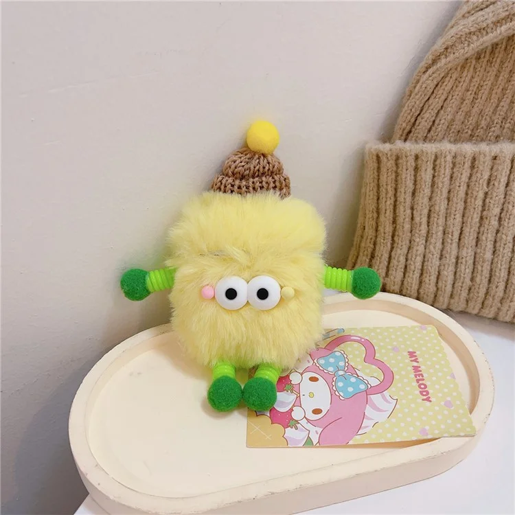 Per AirPods con custodia di ricarica (2016) / (2019) / AirPods con custodia di ricarica wireless (2019) Protective Cover Cartoon Fur Warm Case