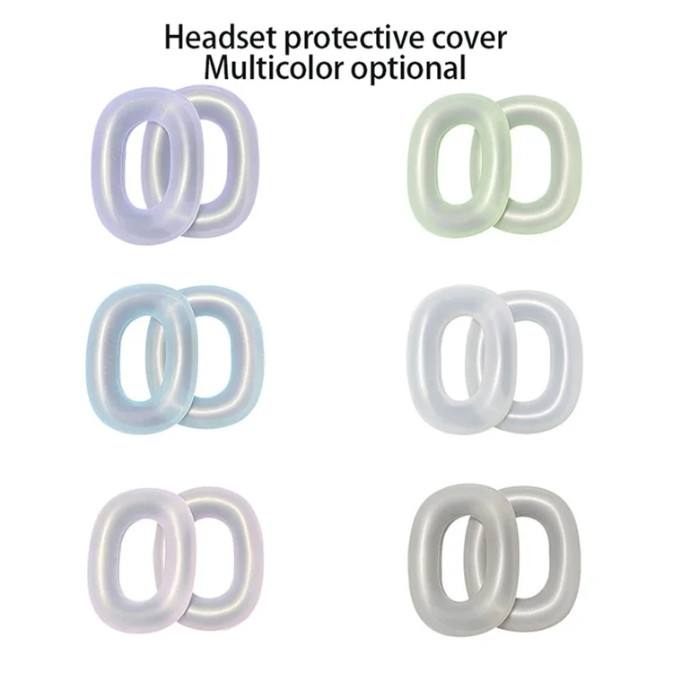 For AirPods Max Headphone Silicone Earmuff Shell Earpad Cover Headband Cover Crossbeam Cover Set - Transparent