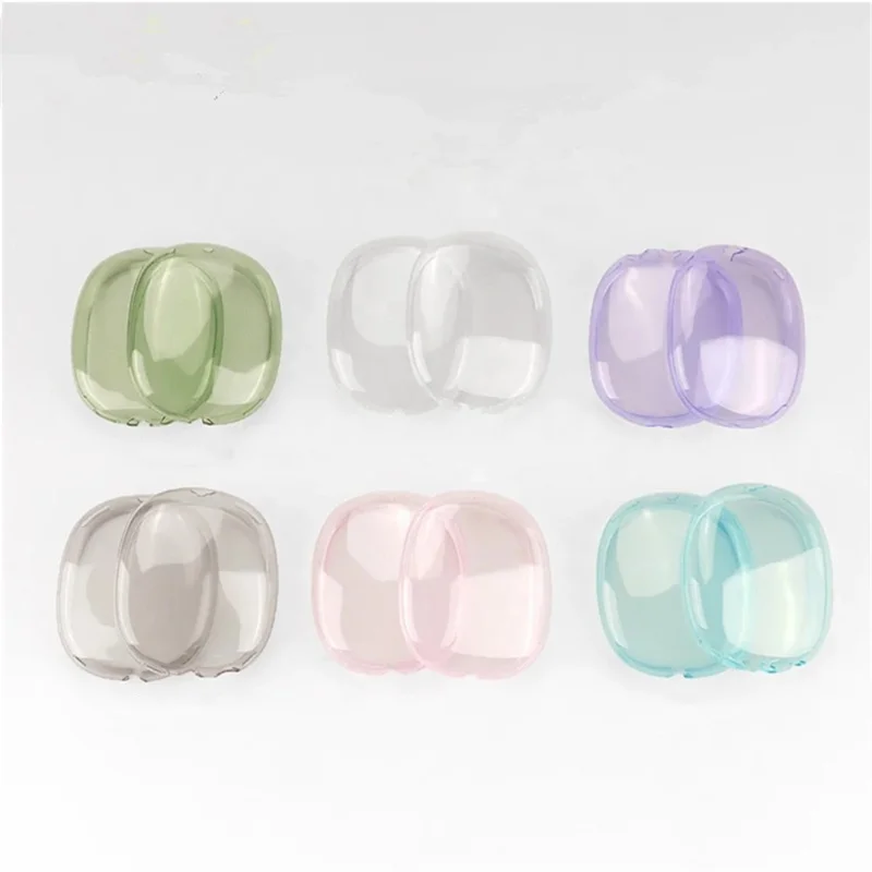 1 Pair For AirPods Max with USB-C / Max Ear Pad TPU Case Sleeve Clear Design Headphone Earpad Cover - Transparent