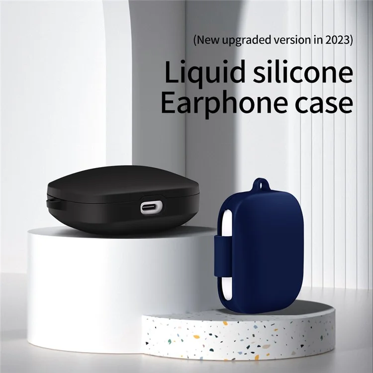 Étui de protection anti-rayures pour écouteurs Bluetooth Xiaomi Redmi Buds 5 Housse de chargement en silicone avec boucle - Gris