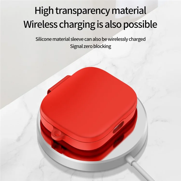Étui de protection anti-rayures pour écouteurs Bluetooth Xiaomi Redmi Buds 5 Housse de chargement en silicone avec boucle - Gris