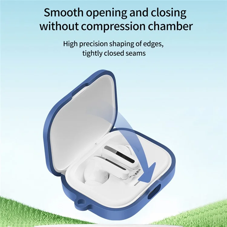 Étui de protection anti-rayures pour écouteurs Bluetooth Xiaomi Redmi Buds 5 Housse de chargement en silicone avec boucle - Gris