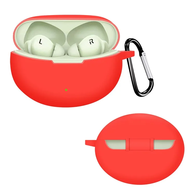 For OPPO Enco Air3 Pro Bluetooth-compatible Earphone Silicone Case Anti-dust Protective Cover - Red