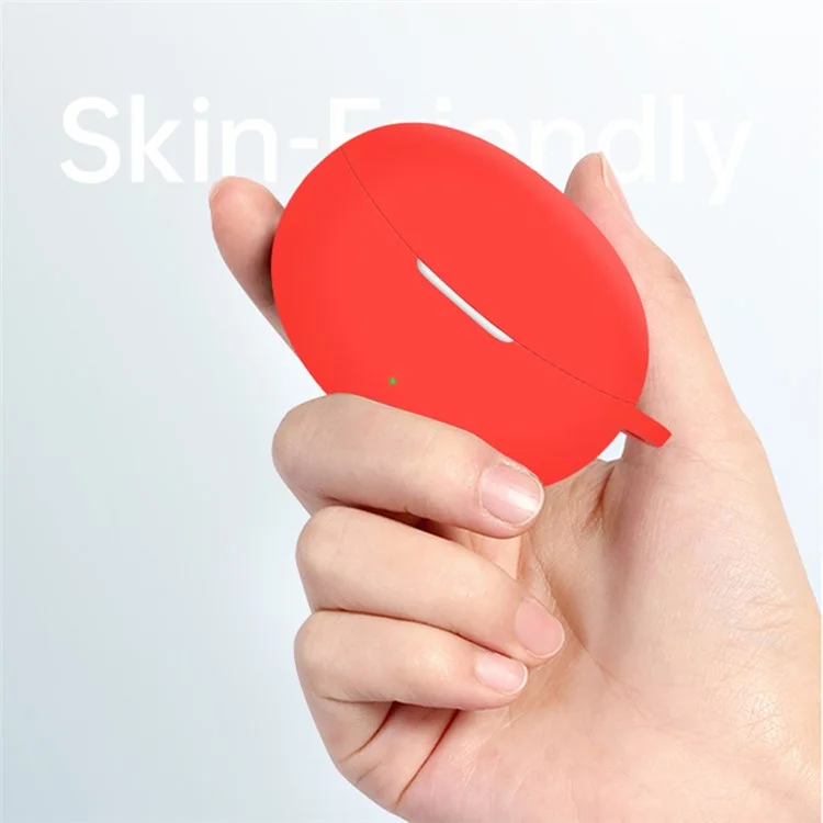 For OPPO Enco Air3 Pro Bluetooth-compatible Earphone Silicone Case Anti-dust Protective Cover - Red