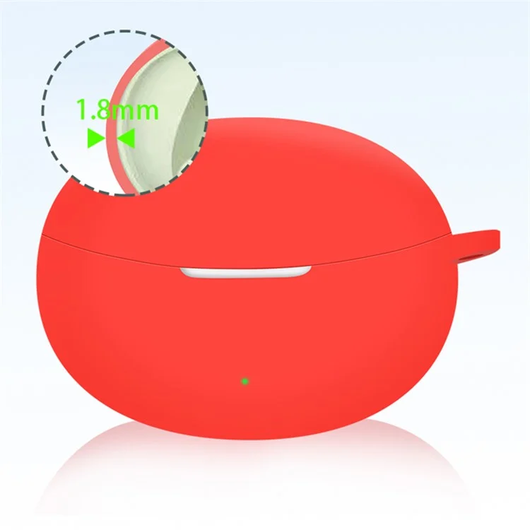 For OPPO Enco Air3 Pro Bluetooth-compatible Earphone Silicone Case Anti-dust Protective Cover - Red
