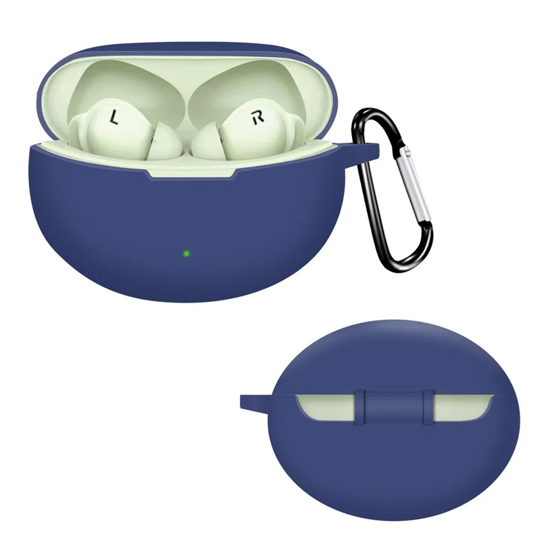 For OPPO Enco Air3 Pro Bluetooth-compatible Earphone Silicone Case Anti-dust Protective Cover - Dark Blue