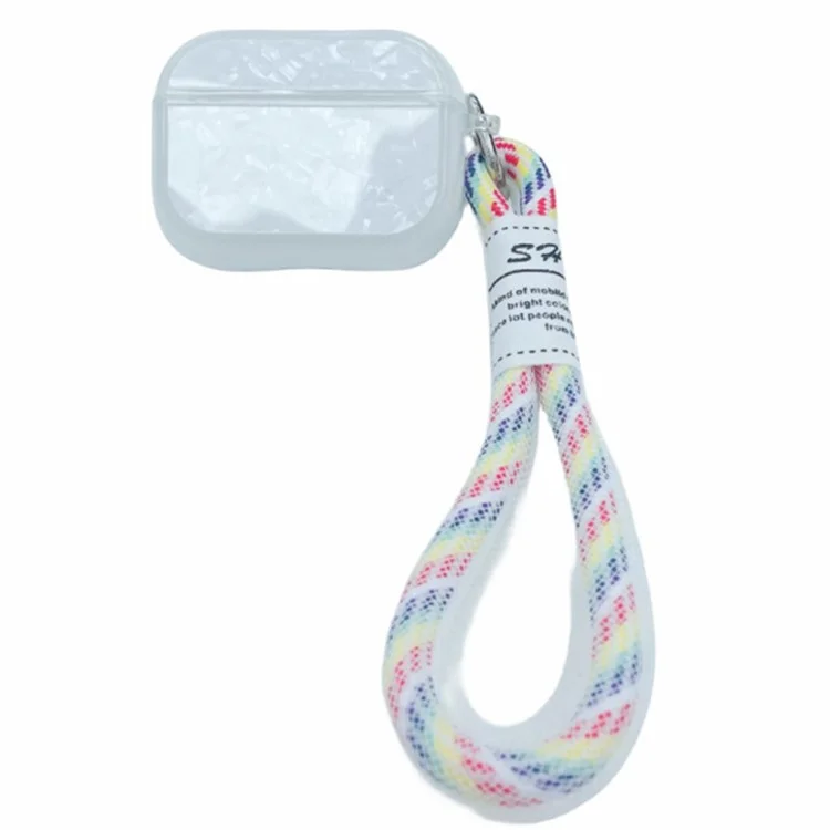 Para Apple AirPods Pro Protective Case TPU Portable Earphone Cover with Hand Strap - Shell Pattern