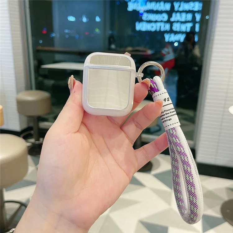 Para Apple AirPods com Estojo de Carregamento (2016) / (2019) / AirPods com Estojo de Carregamento sem Fio (2019) Capa Protetora TPU com Alça - Padrão de Concha