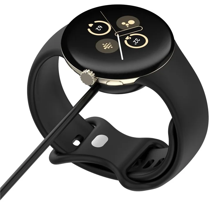100cm Charging Dock for Google Pixel Watch 3 45mm / 41mm / Watch 2 / Fitbit Ace LTE Charger Magnetic Charging Cable - Black / USB Interface
