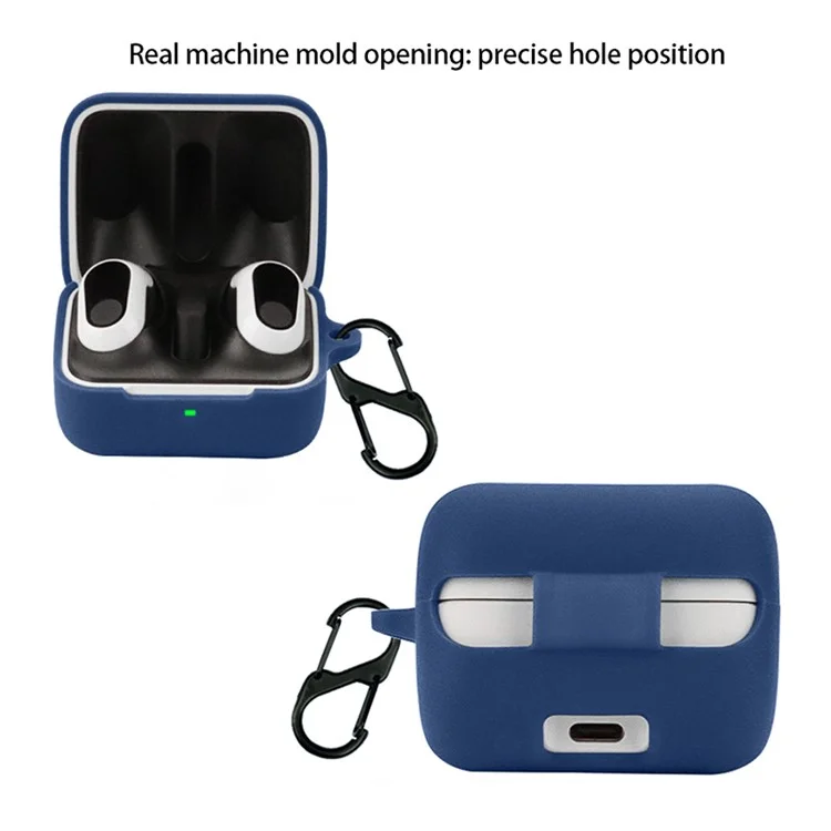 Wireless Earphone Protective Case for Sony INZONE Buds WF-G700N Dustproof Sleeve with Anti-Lost Buckle - Dark Blue