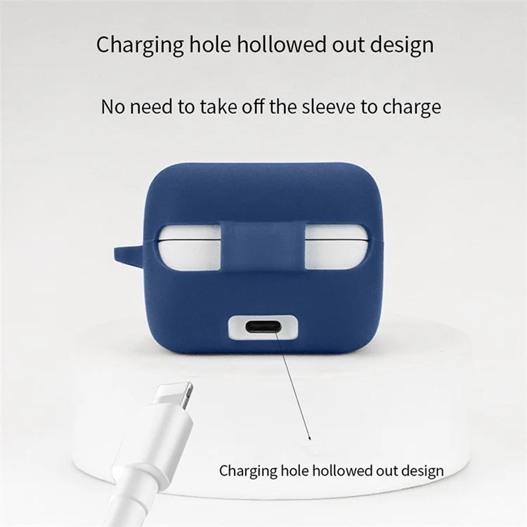 Wireless Earphone Protective Case for Sony INZONE Buds WF-G700N Dustproof Sleeve with Anti-Lost Buckle - Dark Blue