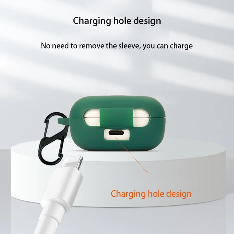 For Samsung Galaxy Buds FE Bluetooth-compatible Earphone Cover Anti-Scratch Sleeve Charging Bin Silicone Case with Buckle - Grey