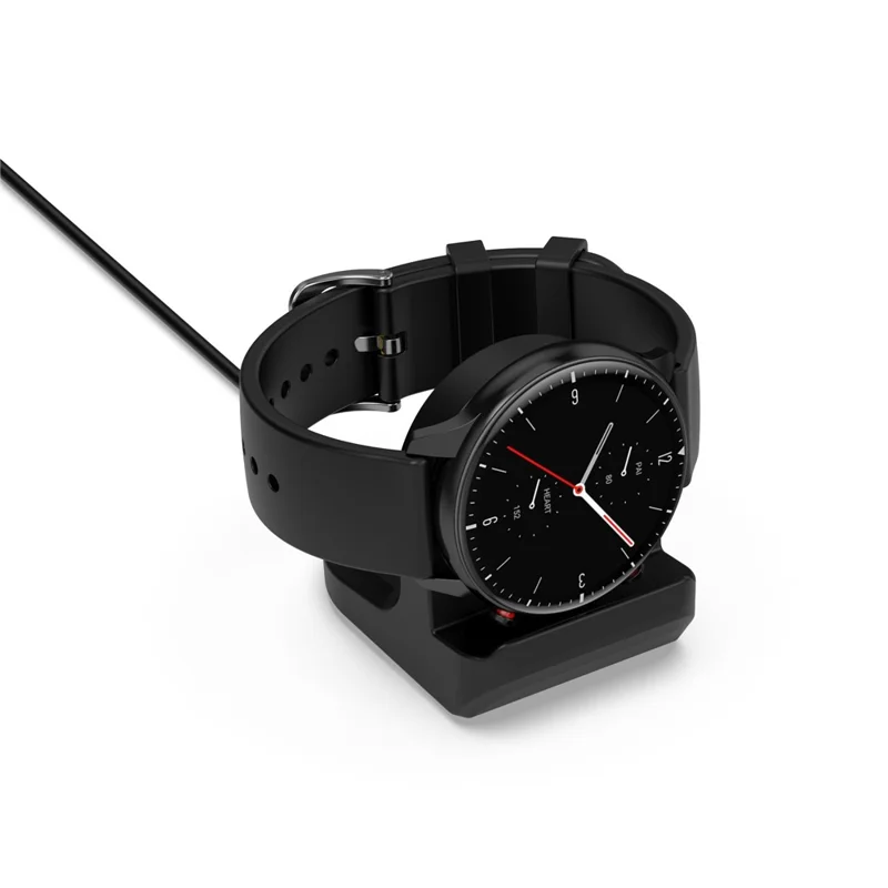 For Huami Amazfit Active / Bip 5 / Bip 3 Charger Stand Silicone Charger Base Holder (Cable Not Included) - Black