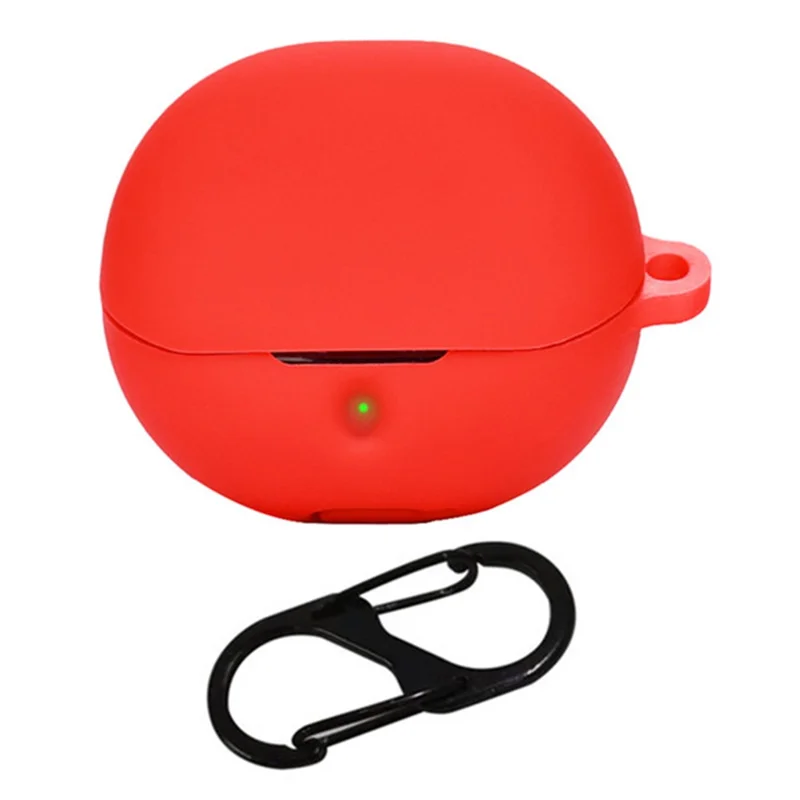 For SoundPEATS Clear Earphone Cover Bluetooth Headset Sleeve Charging Bin Silicone Case with Buckle - Red