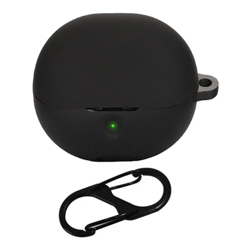 For SoundPEATS Clear Earphone Cover Bluetooth Headset Sleeve Charging Bin Silicone Case with Buckle - Black