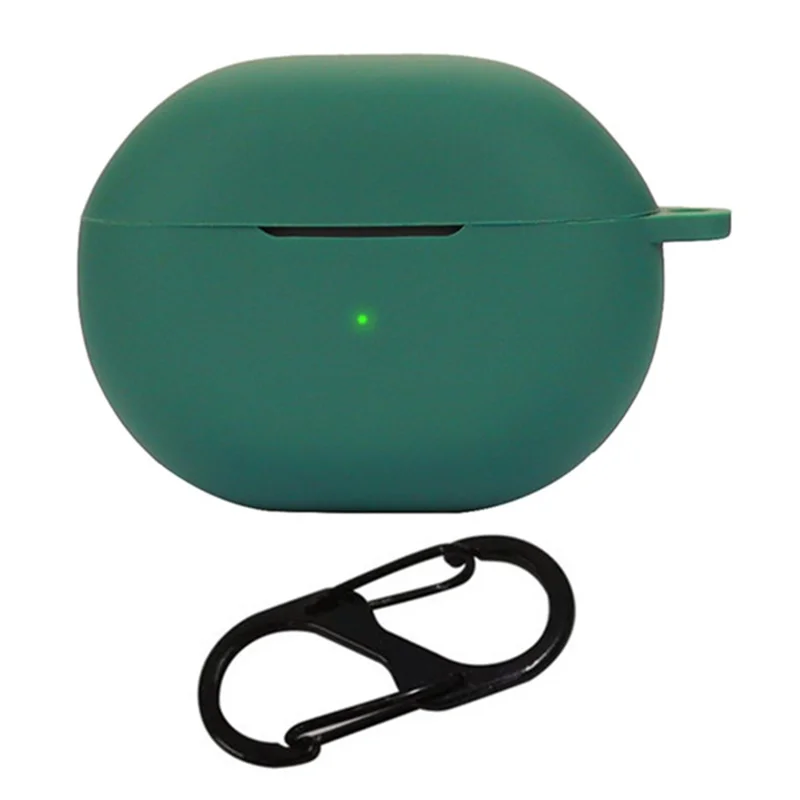 For SoundPEATS Air 4 Pro Silicone Case Cover Bluetooth-compatible Headset Sleeve with Buckle - Blackish Green