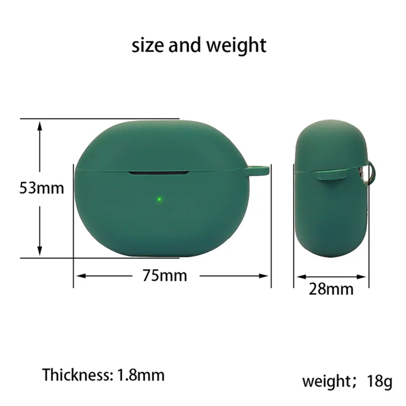 For SoundPEATS Air 4 Pro Silicone Case Cover Bluetooth-compatible Headset Sleeve with Buckle - Blackish Green