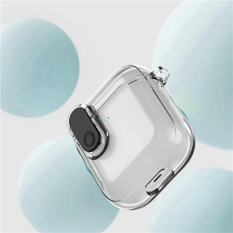 For Apple AirPods with Charging Case (2016) / (2019) / AirPods with Wireless Charging Case (2019) Case Clear Earphone Cover - Transparent+Black Lock