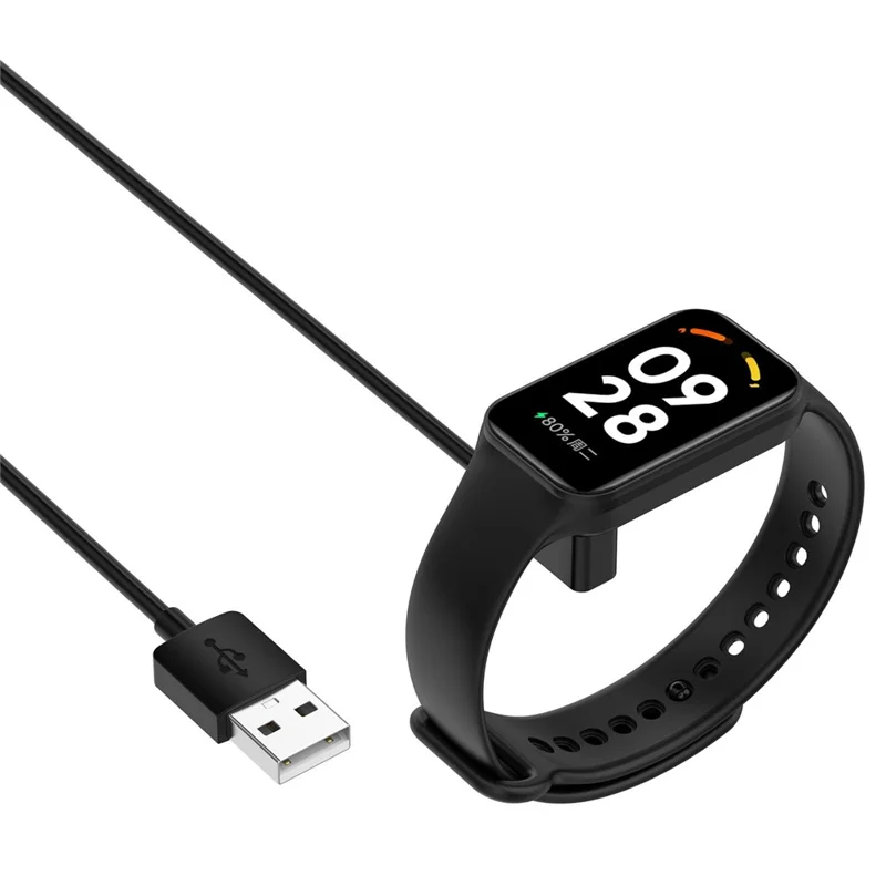 Per Xiaomi Mi Band 9 NFC / Mi Band 9 / Smart Band 8 Active / 8 Pro / Redmi Band 2 Smart Watch Caricatore Magnetico Cavo di Ricarica USB - 100cm / Nero
