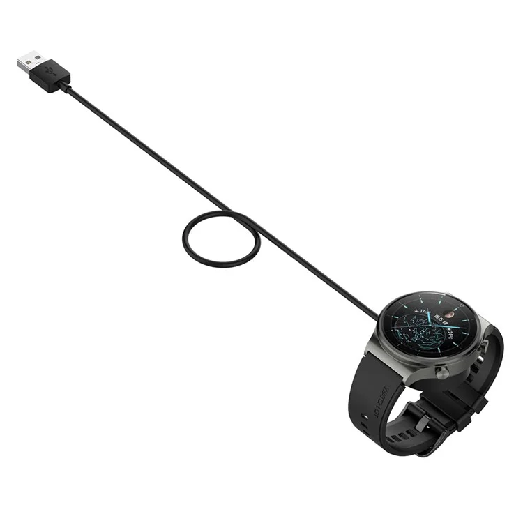 Para Huawei Watch GT 4 de 41 mm y 46 mm / Honor Watch 4 Pro Cargador magnético Dock 1m Cable de cuna USB - Negro