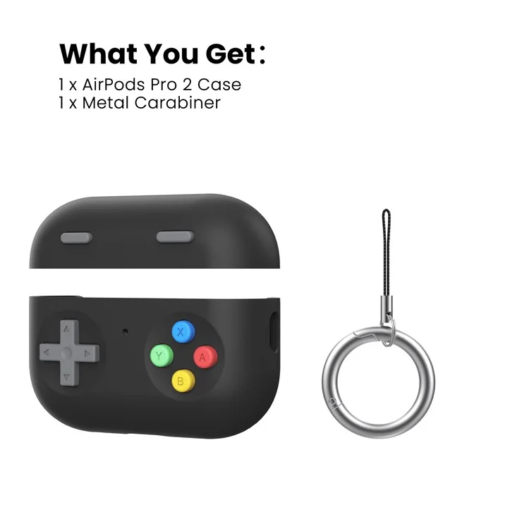 AHASTYLE PT-DD04 Per Apple AirPods Pro 2 Game Console Design Split Silicone Protective Cover Earphone Case - Nero