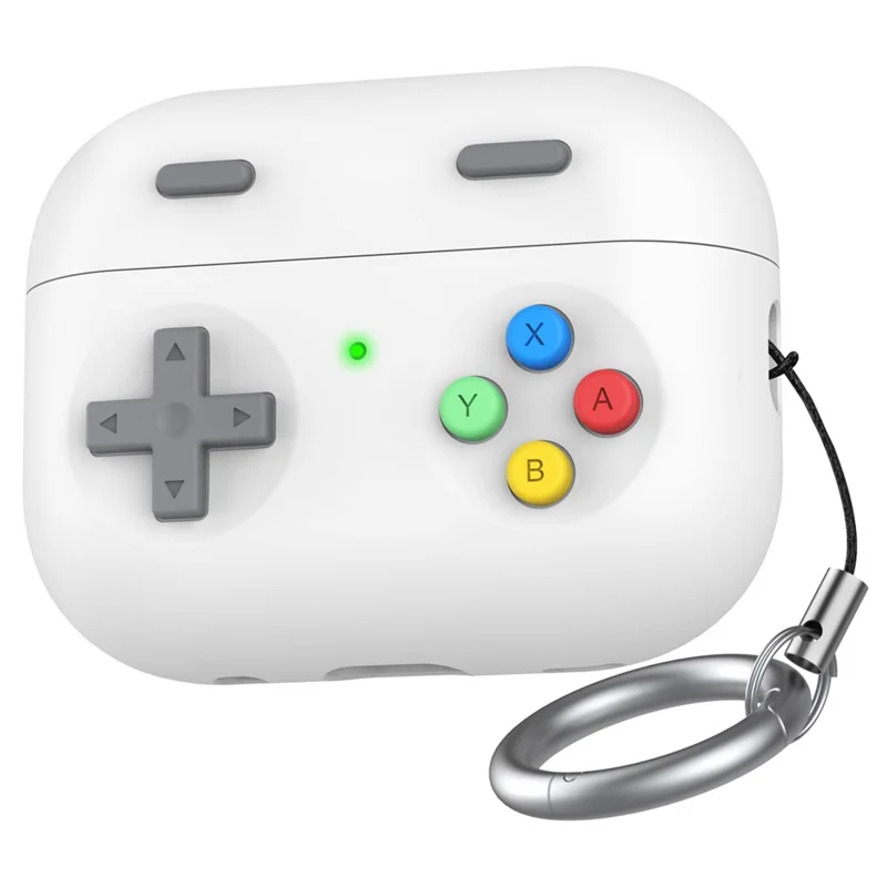 AHASTYLE PT-DD04 For Apple AirPods Pro 2 Game Console Design Split Silicone Protective Cover Earphone Case - White