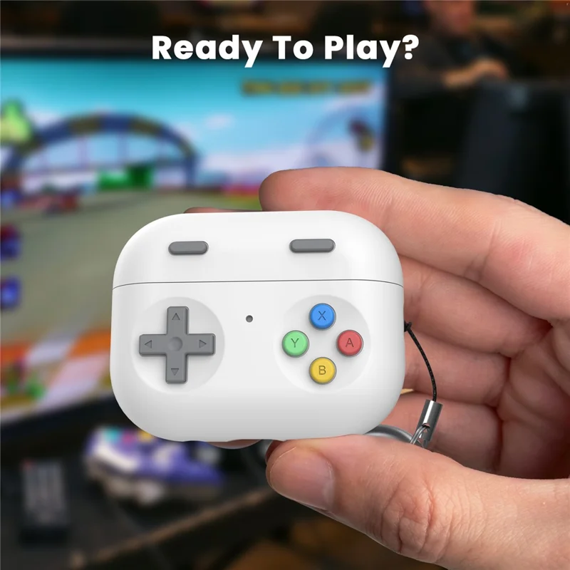 AHASTYLE PT-DD04 For Apple AirPods Pro 2 Game Console Design Split Silicone Protective Cover Earphone Case - White